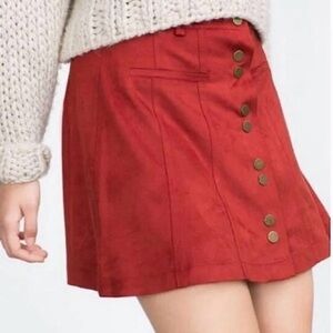 COPY - Zara faux suede red mini skirt